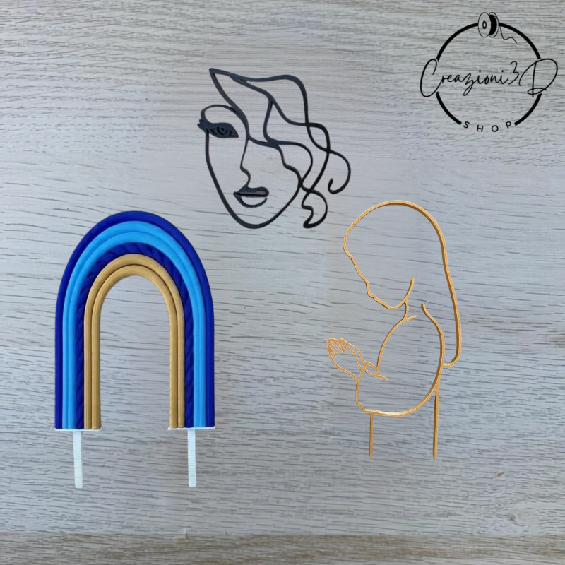 cake topper eleganti originali stampa 3d