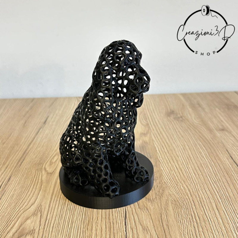 Cocker spaniel traforato nero stampato in 3D cane idea regalo personalizzata