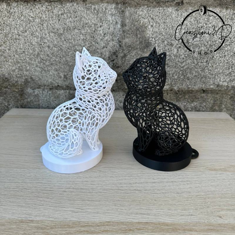Gatto luminoso in materiale ecosostenibile