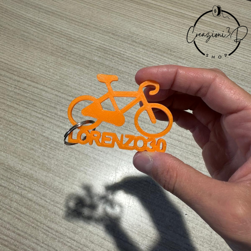 portachiavi bicicletta arancio stampa 3d
