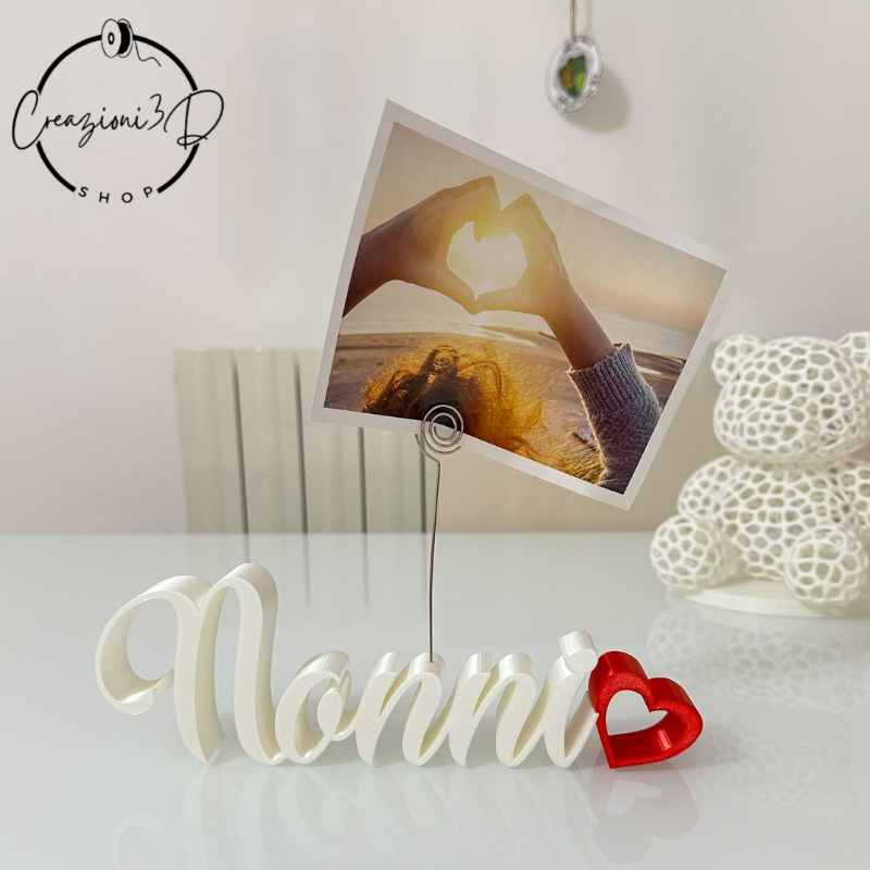 Portafoto Nonni con Cuore in Stampa 3D idea regalo festa dei nonni