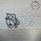 Sagoma viso donna minimalista cake topper