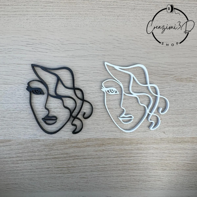 Sagoma viso donna minimalista cake topper