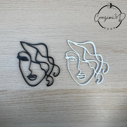 Sagoma viso donna minimalista cake topper