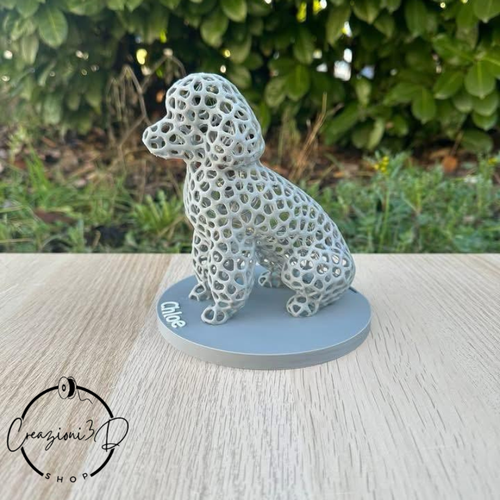 barboncino luminoso argento plastica ecocostenibile