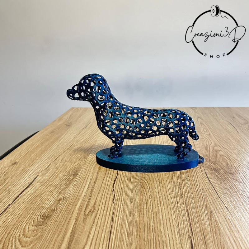 bassotto stampa 3d con lucine in pla bioplastica atossica ed ecosostenibile