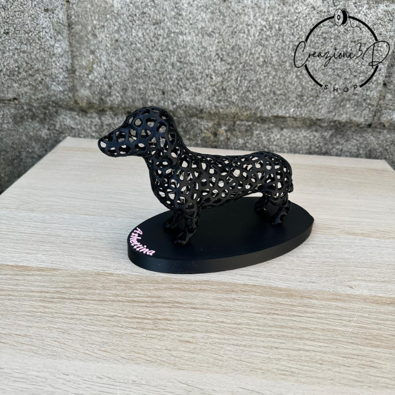 bassotto nero traforato con lucine stampa 3d 