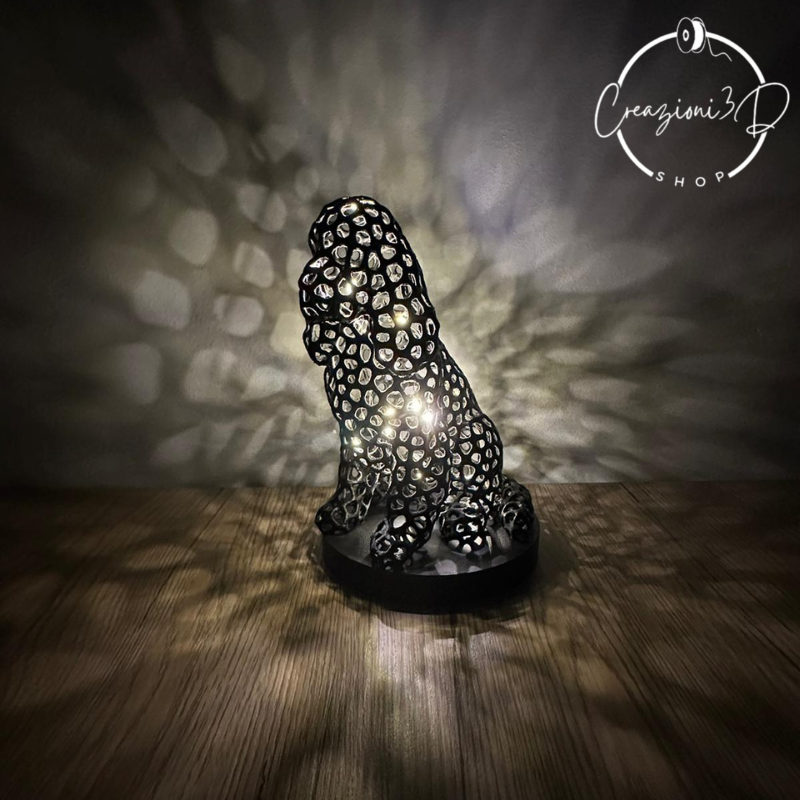 lampada cocker spaniel design moderno originale minimal stampa 3d bioplastica
