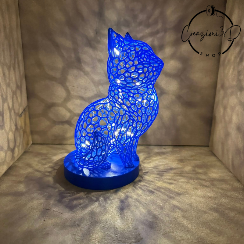 gattino luminoso blu lampada gatto