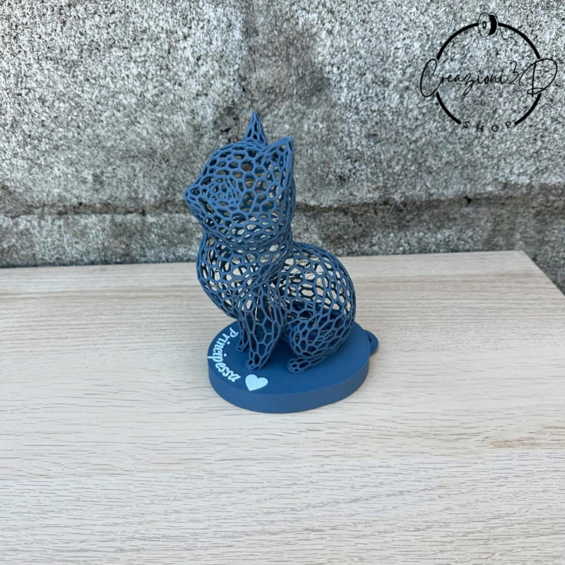 lampada gattino grigio scuro con nome