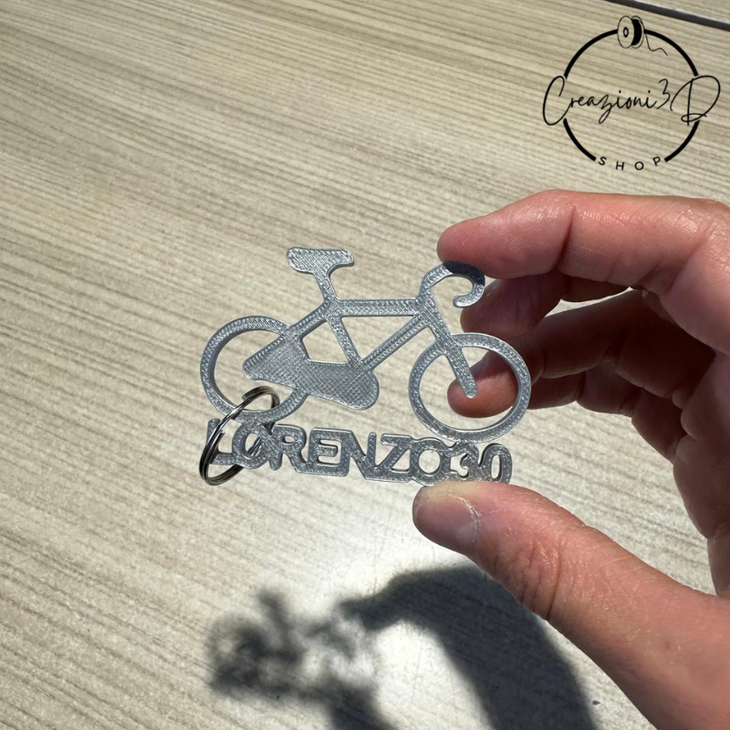 portachiavi bicicletta in pla fatto con stampante 3d