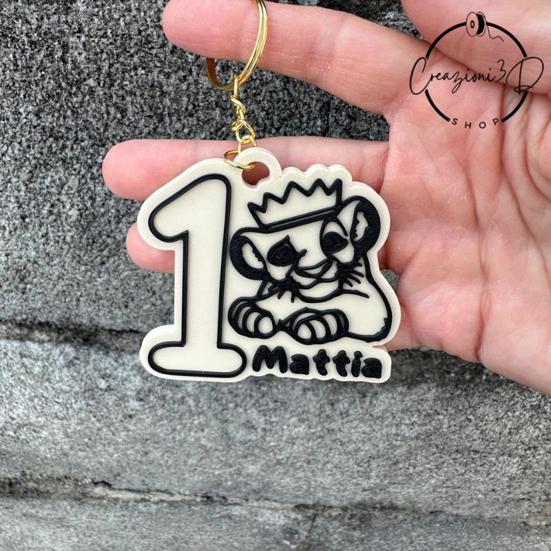 portachiavi tema re leone per primo compleanno