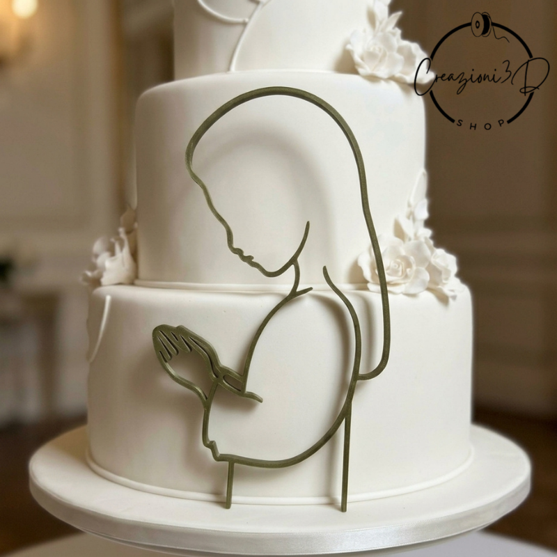 cake topper sagoma bambina che prega per torta