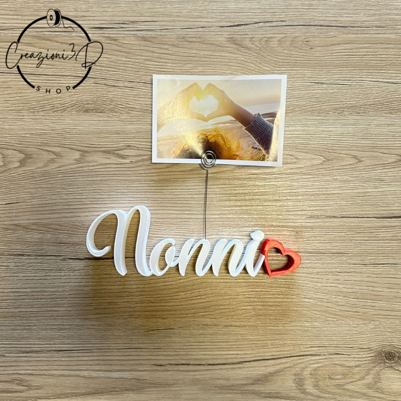 scritta nonni idea regalo originale portafoto stampa 3d
