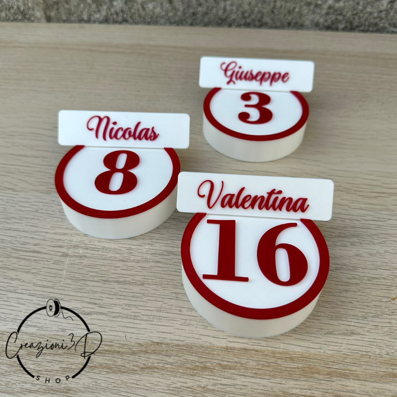 segnaposti numero tombola natale con nome segnaposto tavola di natale