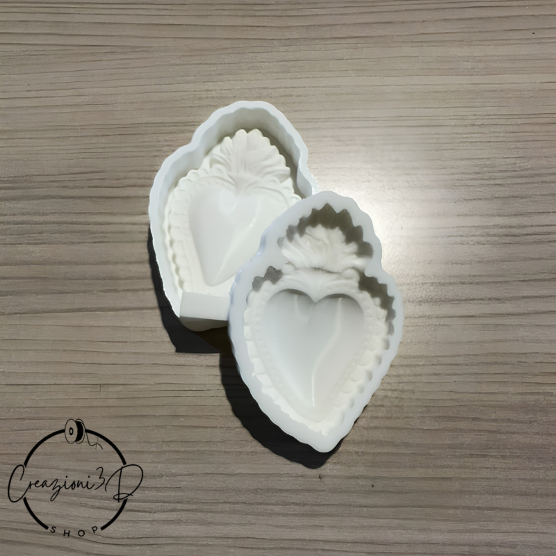 stampo sacro cuore in silicone morbido stampo per candela gesso cera sapone cemento