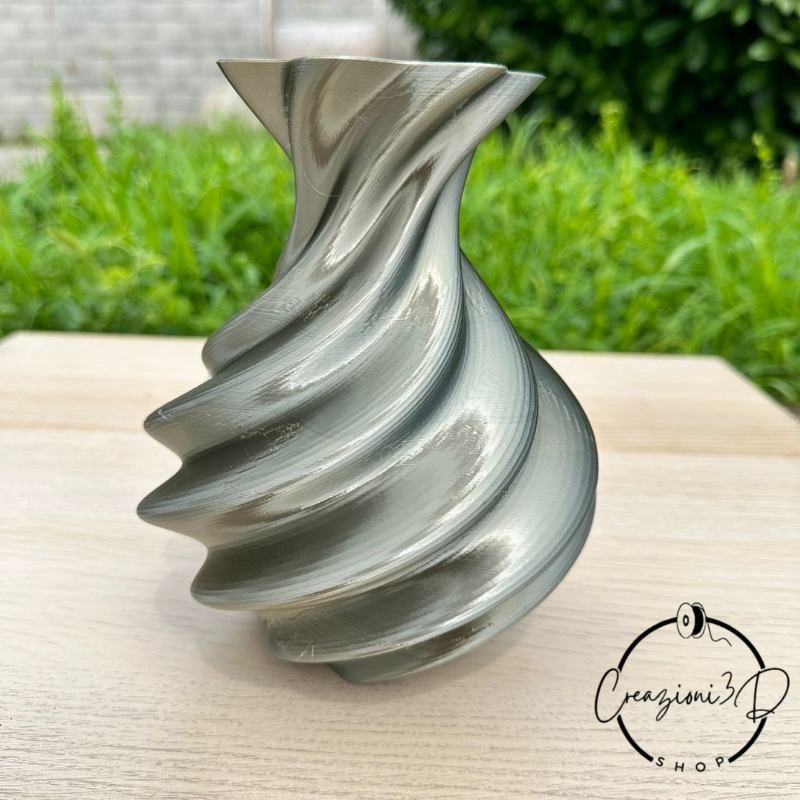vaso elegante colore bronzo in bioplastica per fiori