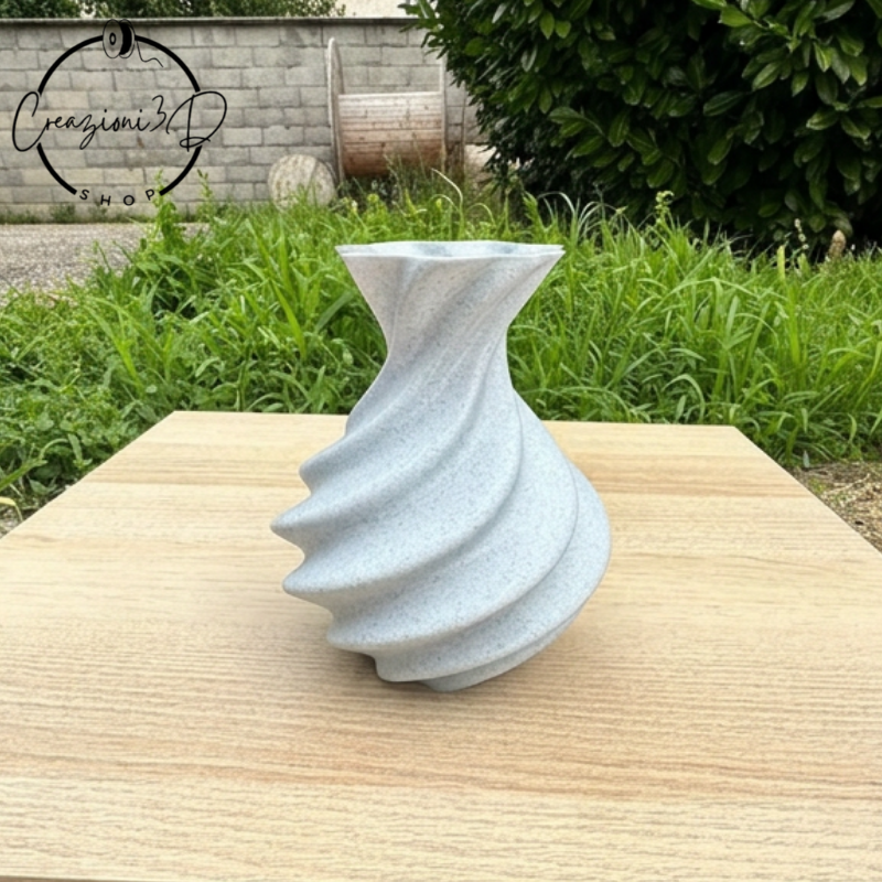 vaso grigio pietra stampa 3d